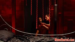 redhead teen 18+ bound in garage for rough doggystyle bdsm punishment