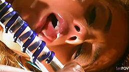 Oh my god, this kinky tanned teen 18+ is ripping clothes to plow her dripping wet cunt with dildo until orgasm!