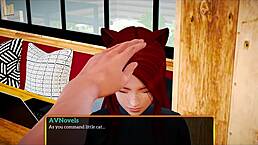 In this episode of the game, the teen explores her new family dynamics with a brunette and a redhead