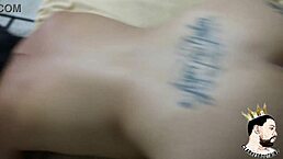 Newbie tattooed morena gets bent over and pounded doggystyle in back room of bar bin ladin