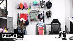 busty teen 18+ slut penelope kay caught shoplifting and takes rough anal pounding in backroom!