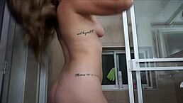 i got sara blonde giving herself a golden shower feast in my office bathroom with her fetish blonde vibe