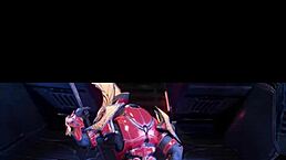 Female sangheili takes control and fucks man in intense session