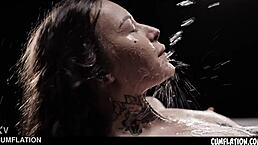 Tattoed whore loves anal creampie and extreme squirting orgams. Tabitha poison gets cumflation in rough fucking.