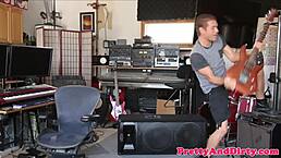 Busty Babe Gives Blowjob Then Rides Cock in Cowgirl and Missionary Positions