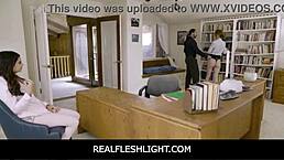 Gorgeous brunette bebe joins as new personal assistant with her juicy pussy fitting perfectly in the team fantasy