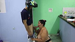 The pizza delivery guy arrives, and soon they're ripping clothes for a wild fuck in the bedroom with intense orgasms.