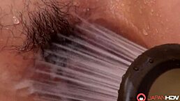 Japanese brunette Yura Hitomi had erotic sex in bathroom with guy uncensored