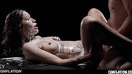 Tattoed whore loves anal creampie and extreme squirting orgams. Tabitha poison gets cumflation in rough fucking.