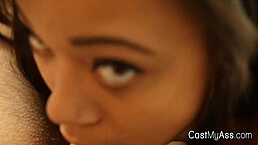 i love how this perky ebony teen blows in her g-string