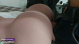 Passionate Emotions as Curvy Latina Lesbian Enjoys Doggystyle with Huge Cock. Sensual Riding and Missionary Moments Build Intense Connection.