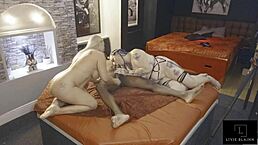 threeway fun at the den with jay playhard experiencing eva may and livie blainn's tight pussies.