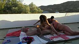 oh man, this mffff orgy on the balcony at sunset is wild with creampies and squirting everywhere