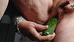 i love fucking my hairy pussy with a cucumber as a european granny