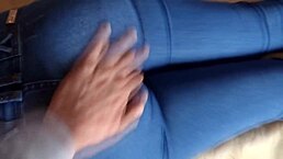 stepson caresses my big ass which turns me on so i masturbate right in front of him