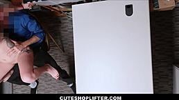 Raven Reign is a hot pawg teen shoplifter with big natural tits. She negotiates with the mall cop to avoid real police involvement.