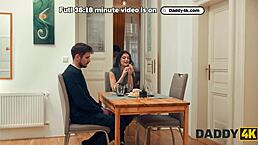 Daddy4k my hot girlfriend cheated quietly with old guy in stockings while I watched TV 😏