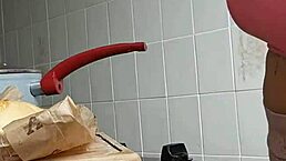 I put on tight shorts that split my swollen pussy to invite the neighbor for kitchen lunch.