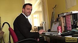 inked sub kimmie foxx takes rough anal fucking in british bdsm maledom session