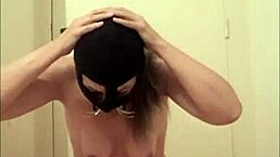 Bend over, you amateur slut, for doggystyle with dildo in outdoor public bondage