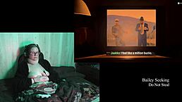 so we're playing naked alan wake 2 with this bbw chick showing big natural tits and belly in part 13