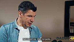 Daddy4k my hot girlfriend cheated quietly with old guy in stockings while I watched TV 😏