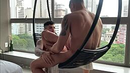 fudendo no balan�o with a big ass brazilian chubby amateur in her first time fetish play