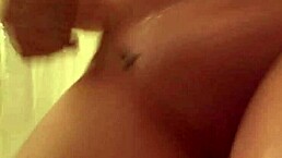 wild cowgirl pov riding wet sex in shower then i kneel for huge load in mouth