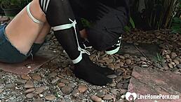 Tied vixen begs harder outdoor tickle torment now?