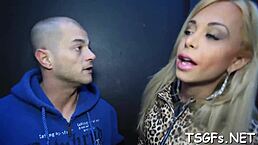 guy rams monster cock deep in shemale's tight ass creampie