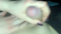 Hey, quick amateur handjob leads to cum in pantyhose lingerie with mature and young in stockings.