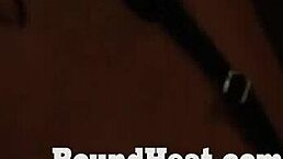 two hot horny lesbian slaves kissing and orgasming together all bound up by mistress