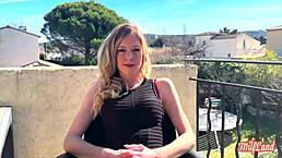 Who Knew This Jovial Blonde Slut With Small Waist Loves Sucking Cocks In Lingerie As Amateur European Milf?