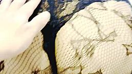 oh man, i'm banging my young sexy slut wife in her pantyhose lingerie and fat chubby dress with fishnets under skirt