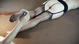 stockinged milf soles massage