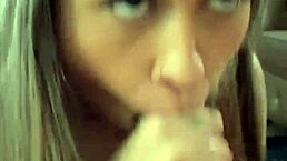 skinny busty brazilian teen's first backstage pov blowjob