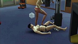 raven works out gym comic nerd tits tattoo public tease?