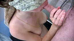 teen beauty deepthroats under steamy shower spray