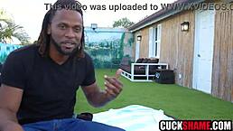 Cuckold husband watches wife take massive bbc deep in her asshole