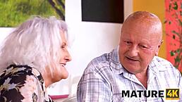 MATURE WIFE SUCKS WAITER'S COCK SINCE OLD HUBBY FAILS!