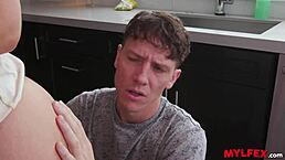 mylfex hottest neighborhood babysitters lick ass on sofa swingers style