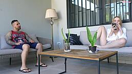 Huge Dick Guy Pounds 19-Year-Old Blonde's Gaping Asshole Anal Outdoor with Cum on Tits