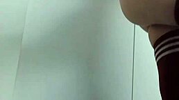 cheeky slut tries topless thigh highs sans panties in change room?