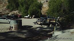 busty asian babe ridin that monster biker cock in the warehouse umm so hot!!