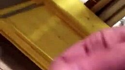 Pissing And Wanking Cock In Diy Shop Public