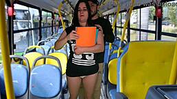 brazilian student gets groped hard on public bus by strangers tight pussy exposed