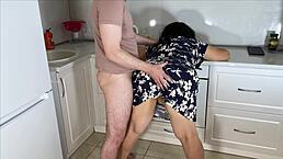 Stepmom's Thong Drop Excites Stepson Into Wild Anal Ass Lick And Mature BBW Fuck