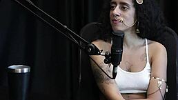 safada bibi hourani flashes tattoos loves finger ass and blowjobs on sheer red