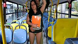brazilian student gets groped hard on public bus by strangers tight pussy exposed