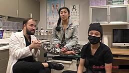 stacy shepard's shaved pussy toes tickled backstage